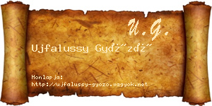 Ujfalussy Győző névjegykártya
